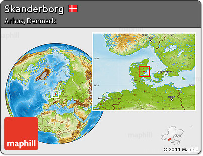 Physical Location Map of Skanderborg