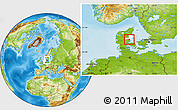 Physical Location Map of Skanderborg, highlighted parent region
