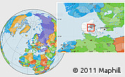 Political Location Map of Skanderborg, highlighted country, highlighted parent region