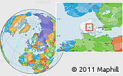 Political Location Map of Skanderborg, highlighted country