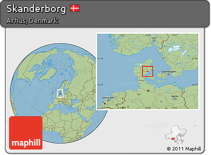 Savanna Style Location Map of Skanderborg