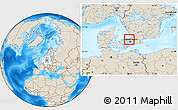 Shaded Relief Location Map of Fredensborg-Humlebak