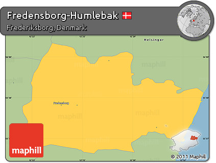 Savanna Style Simple Map of Fredensborg-Humlebak