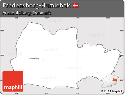 Silver Style Simple Map of Fredensborg-Humlebak, cropped outside