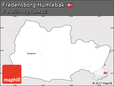 Silver Style Simple Map of Fredensborg-Humlebak, cropped outside