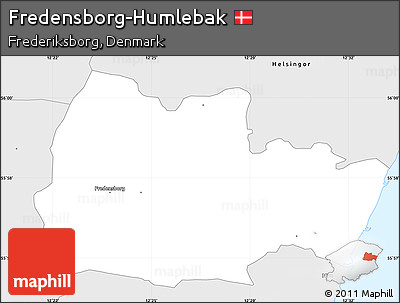 Silver Style Simple Map of Fredensborg-Humlebak