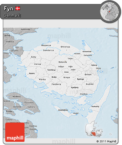 Gray 3D Map of Fyn