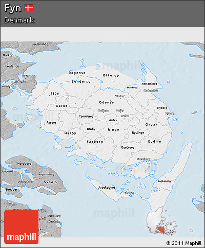 Gray 3D Map of Fyn
