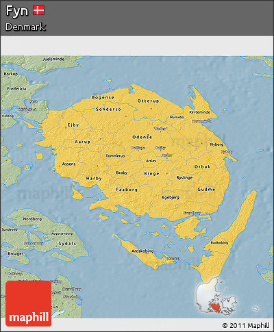 Savanna Style 3D Map of Fyn