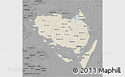 Shaded Relief 3D Map of Fyn, darken, desaturated