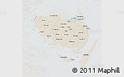 Shaded Relief 3D Map of Fyn, lighten, semi-desaturated