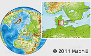 Physical Location Map of Aarup, highlighted parent region, within the entire country