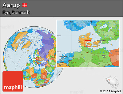 Political Location Map of Aarup