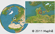 Satellite Location Map of Aarup