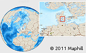 Shaded Relief Location Map of Aarup