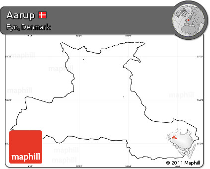 Blank Simple Map of Aarup, cropped outside