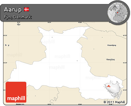 Classic Style Simple Map of Aarup