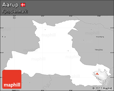 Gray Simple Map of Aarup