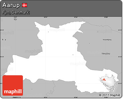 Gray Simple Map of Aarup