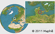 Satellite Location Map of Arslev