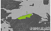 Physical 3D Map of Bogense, darken, desaturated
