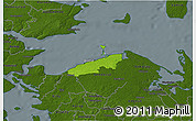 Physical 3D Map of Bogense, darken