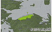 Physical 3D Map of Bogense, darken, semi-desaturated