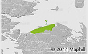 Physical 3D Map of Bogense, lighten, desaturated