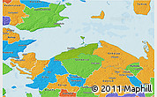 Physical 3D Map of Bogense, political outside