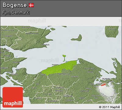 Physical 3D Map of Bogense, semi-desaturated