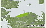 Physical 3D Map of Bogense, semi-desaturated