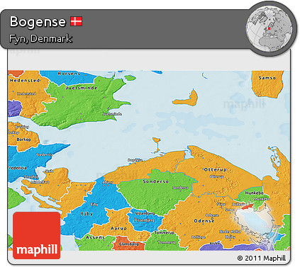 Political 3D Map of Bogense