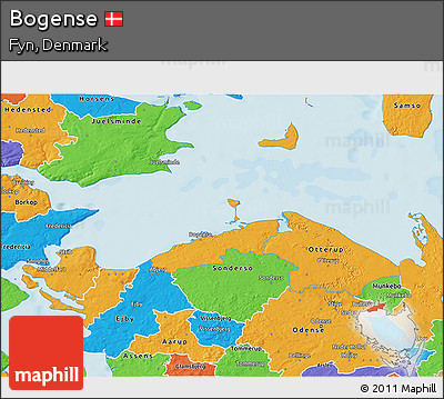 Political 3D Map of Bogense