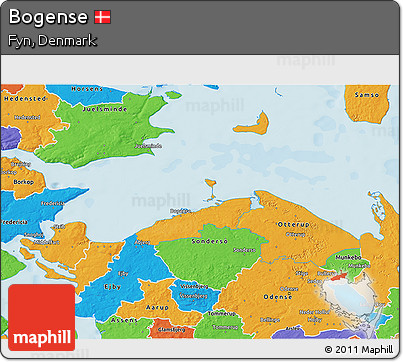 Political 3D Map of Bogense