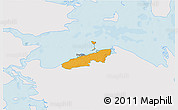 Political 3D Map of Bogense, single color outside