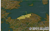 Satellite 3D Map of Bogense, darken