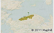 Satellite 3D Map of Bogense, lighten