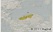 Satellite 3D Map of Bogense, lighten, semi-desaturated