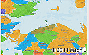 Satellite 3D Map of Bogense, political outside