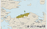 Satellite 3D Map of Bogense, shaded relief outside