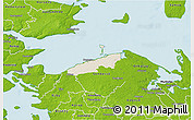 Shaded Relief 3D Map of Bogense, physical outside