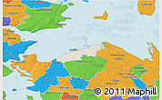 Shaded Relief 3D Map of Bogense, political outside