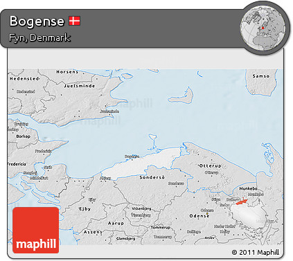 Silver Style 3D Map of Bogense