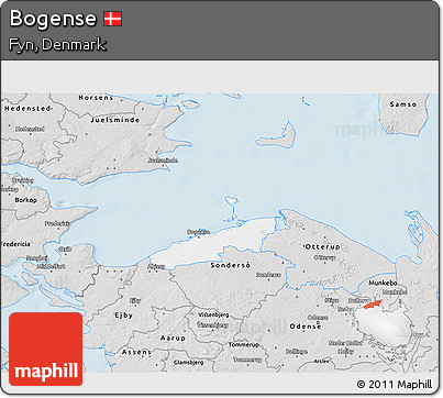 Silver Style 3D Map of Bogense