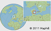 Savanna Style Location Map of Bogense, highlighted parent region, within the entire country
