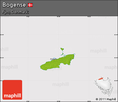 Physical Map of Bogense, cropped outside