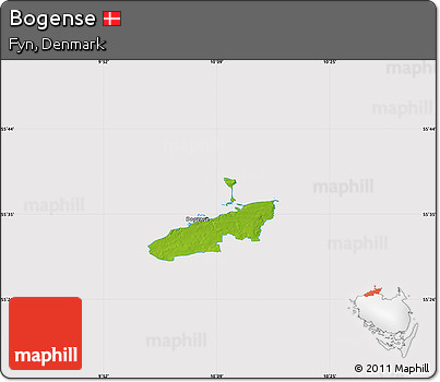 Physical Map of Bogense, cropped outside