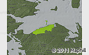 Physical Map of Bogense, darken, semi-desaturated