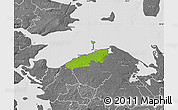 Physical Map of Bogense, desaturated