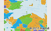 Physical Map of Bogense, political outside